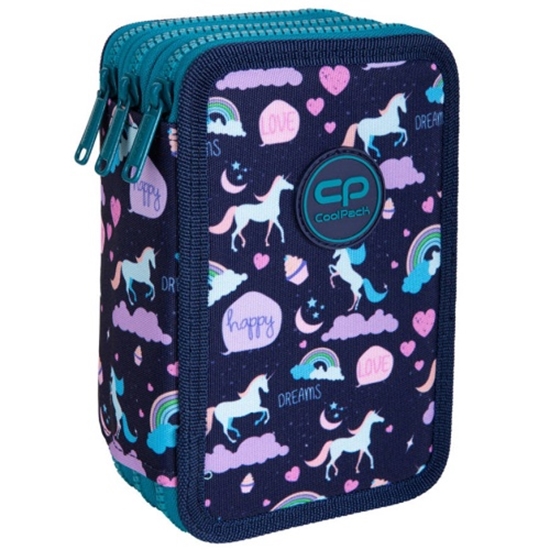 Picture of Triple decker pencil case with equipment CoolPack Jumper 3 Happy Unicorn