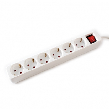 Picture of VALUE Power Strip, 6-way, with Switch, white, 10 m