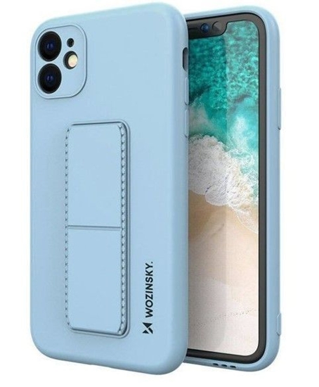 Изображение Wozinsky Wozinsky Kickstand Case elastyczne silikonowe etui z podstawką iPhone 12 jasnoniebieski