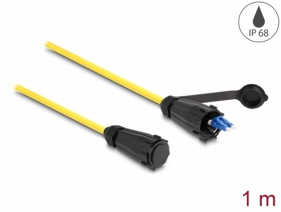 Picture of Delock Optical fiber cable LC Duplex to LC Duplex with protective cap single-mode IP68 dust and waterproof 1 m