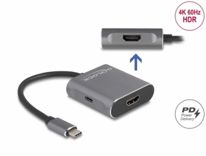 Attēls no Delock USB Type-C™ Splitter (DP Alt Mode) to 2 x HDMI MST with USB Type-C™ PD