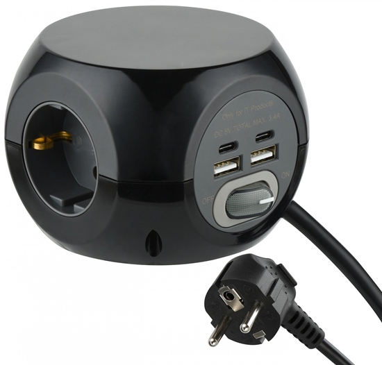 Picture of Electraline 62080 Multisockets Mini Cube 3P 4USB