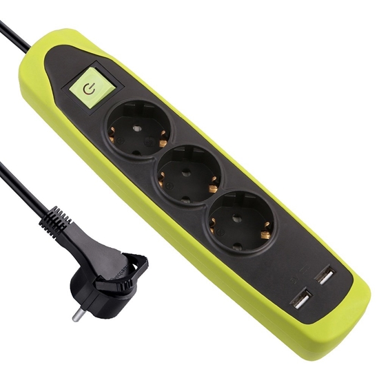 Picture of Electraline 62152 Multisocket 3P+2USB 2.0M