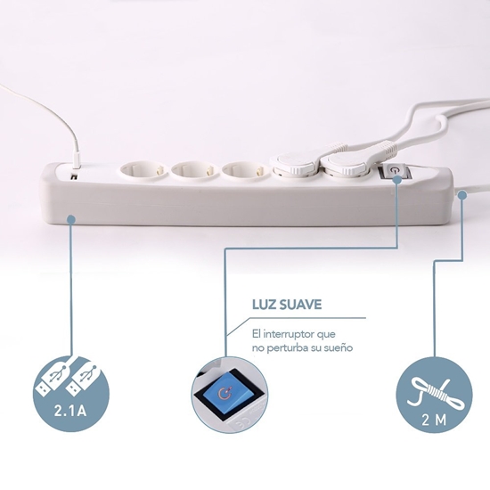 Picture of Electraline 62153 Multisocket 3P+2USB 2.0M