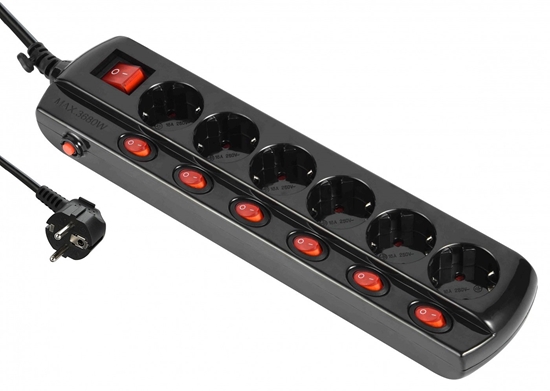 Изображение Electraline 62517 Multisocket Multiswitch 1.5m 16A