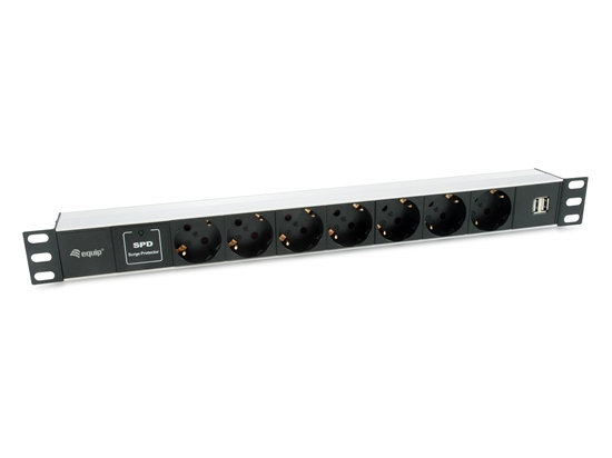 Picture of Equip 333315 power distribution unit (PDU) 7 AC outlet(s) 1U Black, Silver