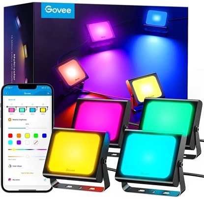 Attēls no Govee H7060 RGBIC LED Smart Flood Lights Kit IP65 / Bluetooth / Wi-Fi / 4pcs