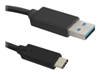 Изображение Kabel USB Qoltec USB-A - USB-C 0.25 m Czarny (50420)