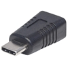 Изображение Manhattan USB-C to Mini-USB Adapter, Male to Female, 5 Gbps (USB 3.2 Gen1 aka USB 3.0), SuperSpeed USB, Black, Lifetime Warranty, Polybag