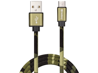 Attēls no Sandberg 441-15 MicroUSB Green Camouflage 1m