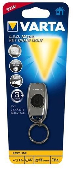 Picture of Varta L.E.D. METAL KEY CHAIN LIGHT Chrome Keychain flashlight LED