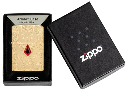 Изображение Zippo Lighter 49802 Armor™ Lucky Cat Design