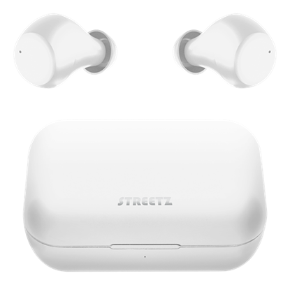 Attēls no Ausinės STREETZ True Wireless, Bluetooth 5, įkrovimo dėklas 500 mAh, baltos  / TWS-111