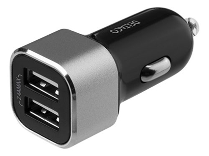 Attēls no Automobilinis įkroviklis DELTACO USB-A, 17 W, juodas / sidabrinis / USB-CAR126