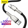 Picture of Baseus USB-C to USB-C Cafule, Fast Charge 100W (20V/5A), data 480Mbps, 2m (Black)