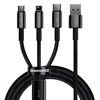 Picture of Kabel USB Baseus USB-A - USB-C + microUSB + Lightning 1.5 m Czarny (CAMLTWJ-01)