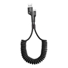 Picture of Spiralinis kabelis USB2.0 A kištukas - USB C kištukas 1.0m juodas, juodas