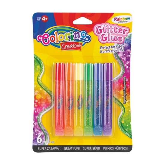 Picture of Dekoratīva līme COLORINO Rainbox Glitter Glue, 6 krāsas