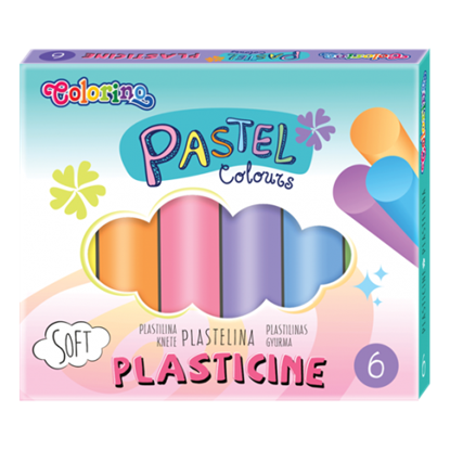 Picture of Colorino Pastel plasticine 6 colours round