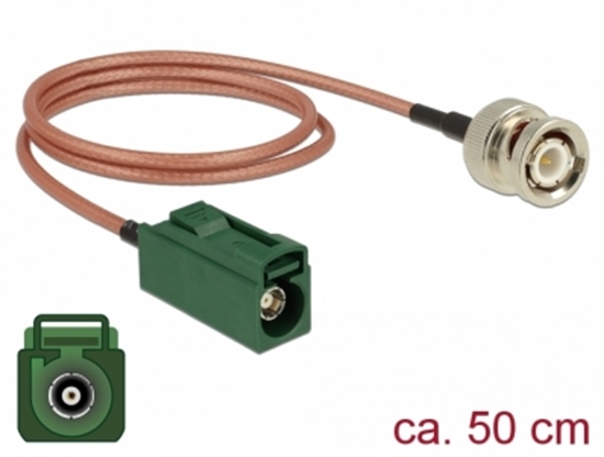 Picture of Delock Antenna Cable FAKRA E jack > BNC plug RG-316 50 cm