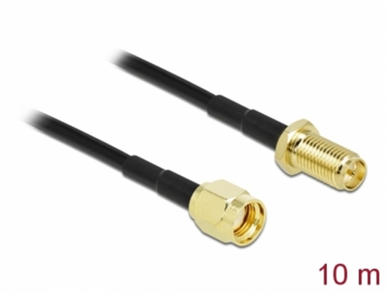 Изображение Delock Antenna Cable RP-SMA plug to RP-SMA jack LMR/CFD100 10 m low loss