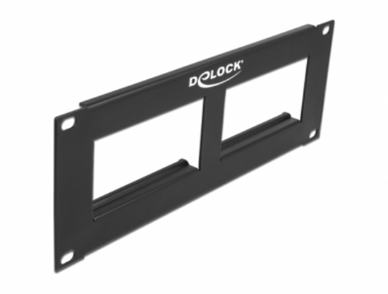 Изображение Delock Easy 45 10″ Patch Panel cut-out 2 x 90.5 x 45.2 mm, 2U, black