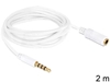 Изображение Delock Extension Cable Audio Stereo Jack 3.5 mm male  female IPhone 4 pin 2 m