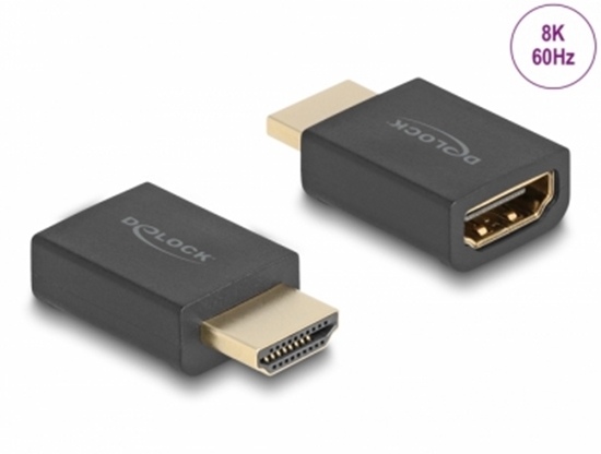 Изображение Delock High Speed HDMI with Ethernet Adapter male to female 8K 60 Hz black