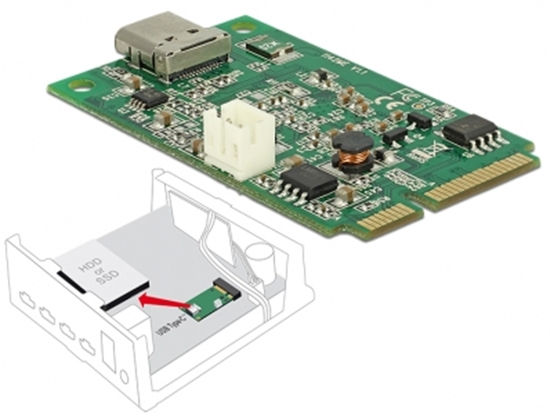 Изображение Delock Mini PCIe I/O PCIe full size 1 x USB Type-C™ 3.1 Gen 2 female
