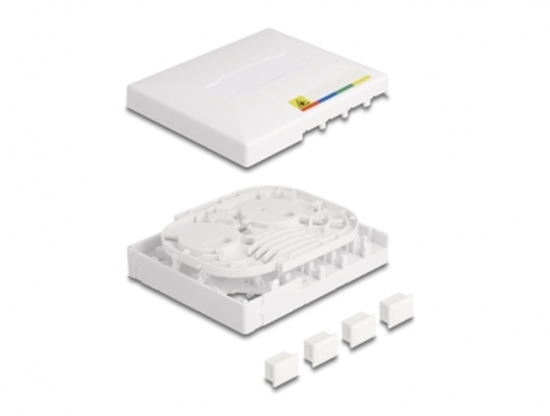 Picture of Delock Optical Fiber Connection Box FTTH for wall mounting for 4 x SC Simplex or LC Duplex white