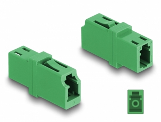 Изображение Delock Optical Fiber Coupler LC Simplex female to LC Simplex female APC green