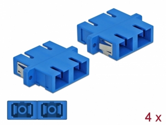 Изображение Delock Optical Fiber Coupler SC Duplex female to SC Duplex female Single-mode 4 pieces blue