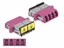 Picture of Delock Optical Fiber Coupler with laser protection flip LC Quad female to LC Quad female Multi-mode violet