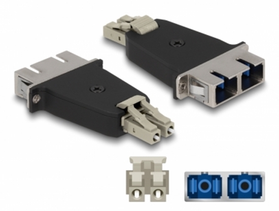 Picture of Delock Optical Fiber Hybrid Coupler LC Duplex male to SC Duplex female beige