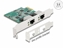 Attēls no Delock PCI Express x1 Card to 2 x RJ45 2.5 Gigabit LAN RTL8125