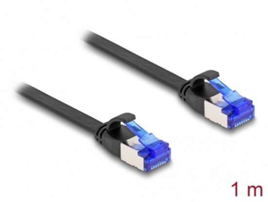 Изображение Delock RJ45 Flat Patch Cable plug to plug Cat.6A flexible 1 m black