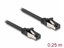 Attēls no Delock RJ45 Flat Patch Cable plug to plug Cat.8.1 flexible 0.25 m black