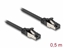 Attēls no Delock RJ45 Flat Patch Cable plug to plug Cat.8.1 flexible 0.5 m black