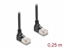 Attēls no Delock RJ45 Network Cable Cat.6A S/FTP Slim 90° downwards / downwards angled 0.25 m black