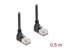 Attēls no Delock RJ45 Network Cable Cat.6A S/FTP Slim 90° downwards / downwards angled 0.5 m black