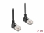Picture of Delock RJ45 Network Cable Cat.6A S/FTP Slim 90° downwards / downwards angled 2 m black