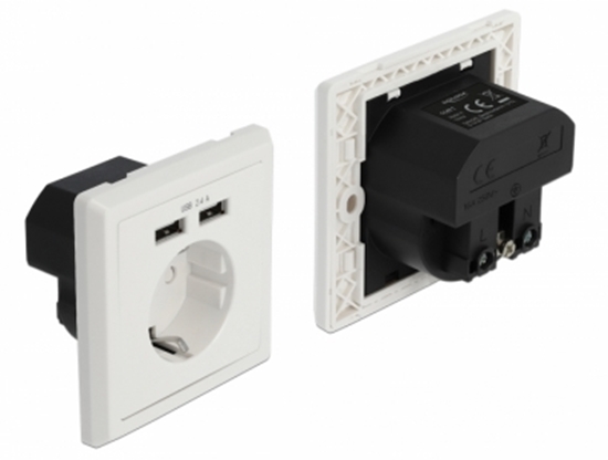 Picture of Delock Wall Socket with 2 x USB Type-A Charging Port 2.4 A