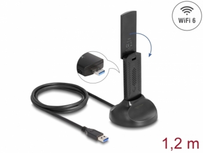 Attēls no Delock Wi-Fi 6 Dual Band WLAN USB Adapter AX1800 (1201 + 574 Mbps)