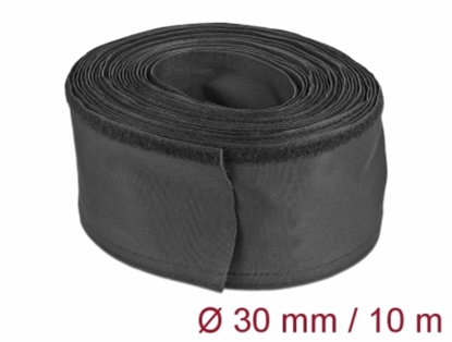 Изображение Delock Woven Sleeve with Hook-and-Loop Fastener 10 m x 30 mm black