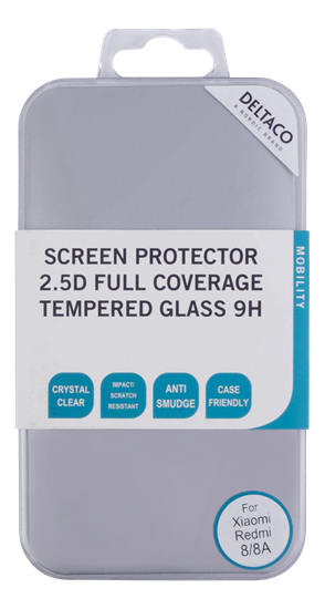 Picture of DELTACO screen protector for Xiaomi Redmi 8/8 A, 2.5D tempered glass, 9H hardnessTempered glass scre