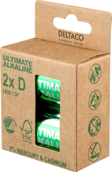 Picture of Elementai DELTACO D (LR20), 1,5 V, 2 vnt. / ULT-LR20-2P