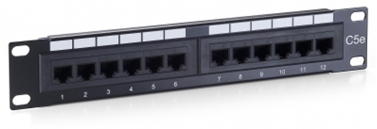 Изображение Equip 12-Port Cat.5e Unshielded Patch Panel, Black