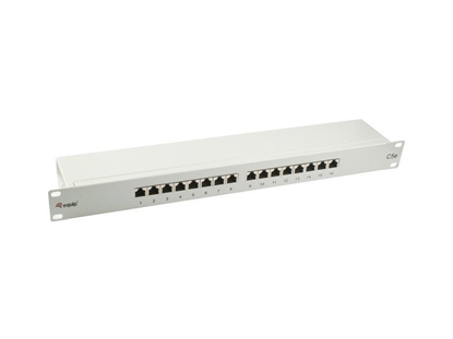 Picture of Equip 327316 Premium 16-Port Cat.5e Shielded Patch Panel, Light Grey