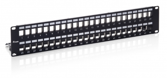 Picture of Equip 48-Port Keystone Cat.6 Shielded Patch Panel, Black