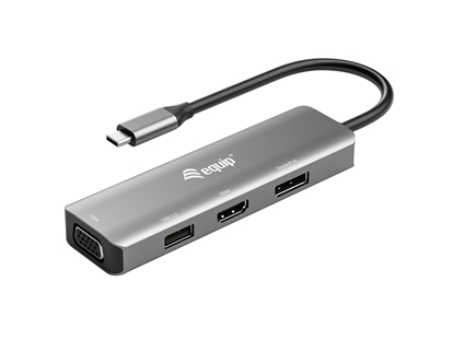 Attēls no Equip USB-C to HDMI/DisplayPort/VGA /USB Adapter